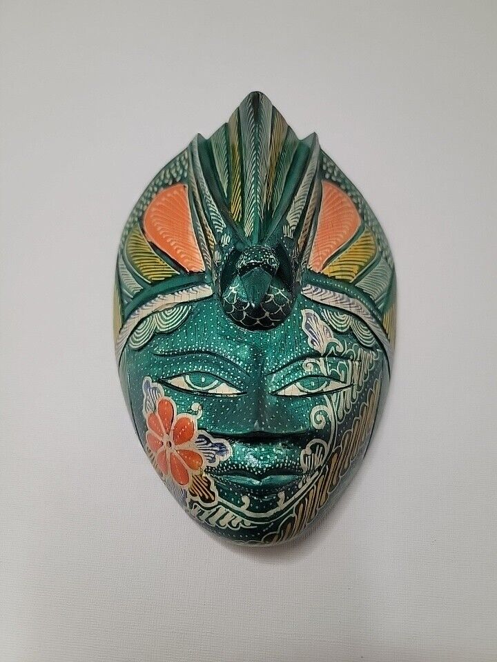 Vintage Balinese Dewi Sri Goddess Mask With Bird / 7
