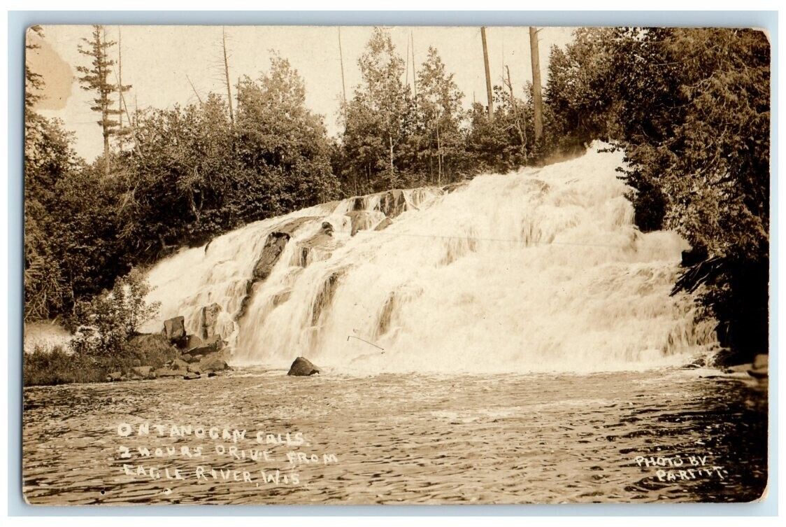 c1920\'s Ontonagon Falls Eagle River Wisonsin WI RPPC Photo Unposted Postcard