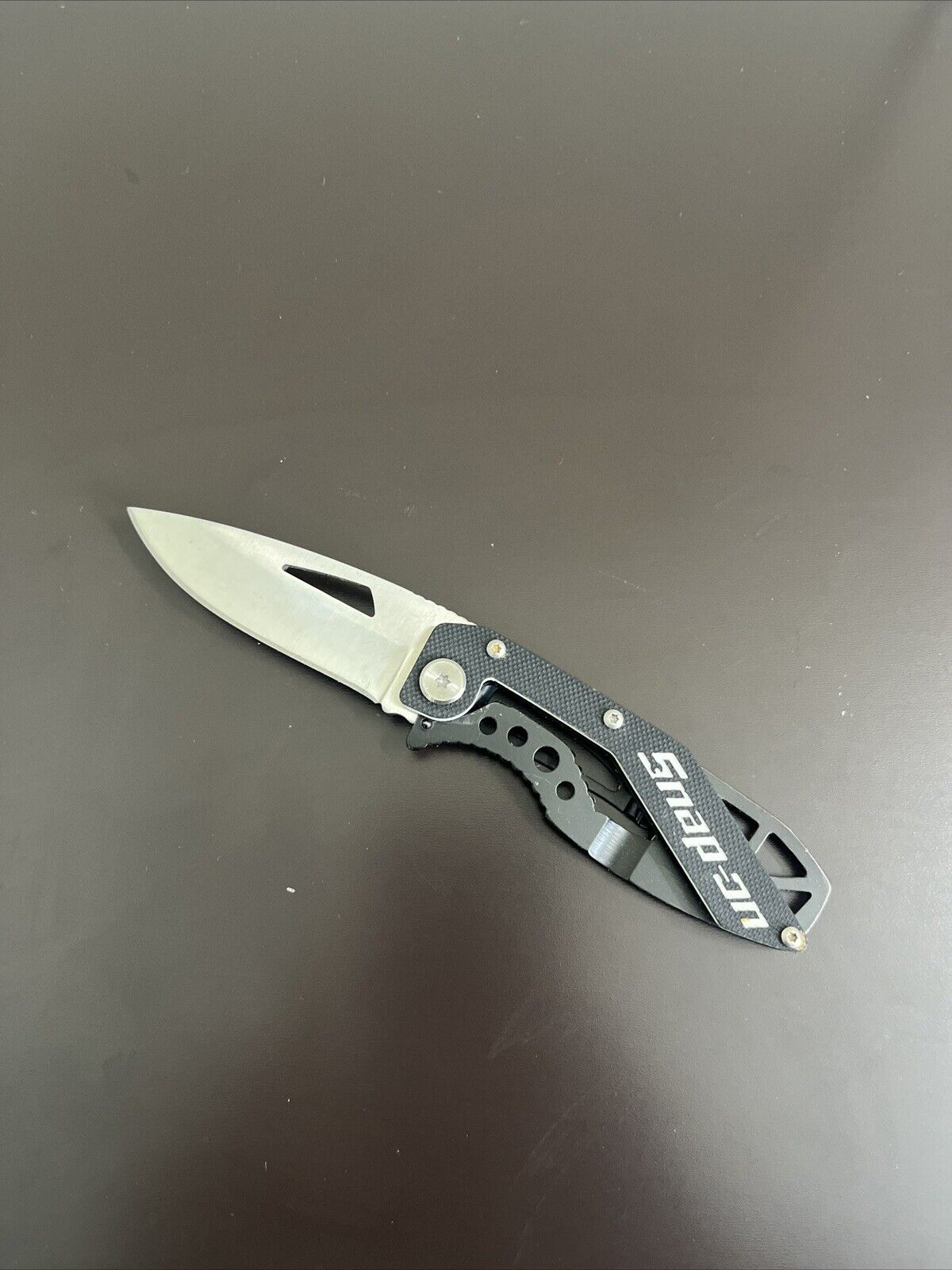 Snap-On Minimalist Drop Point Frame-Lock Black Folding Pocket Knife