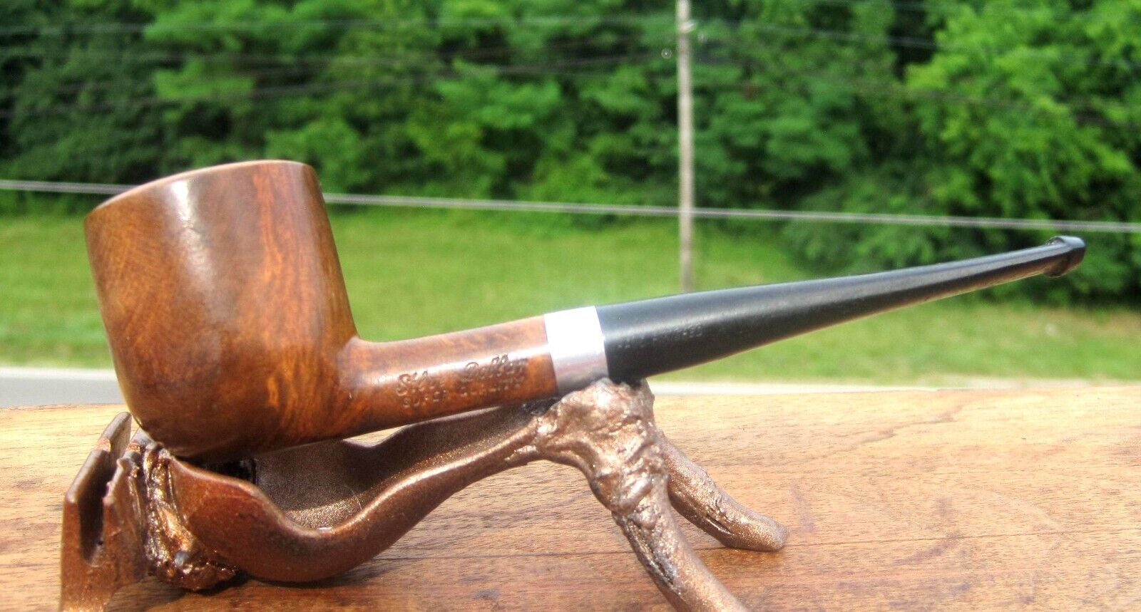 Silver Dollar Super Quality Hand Finished Large Billiard Light Stain Estate Pipe