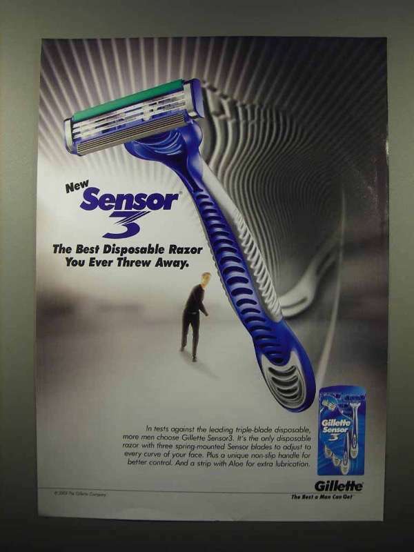 2003 Gillette Sensor 3 Razor Ad - The Best Disposable