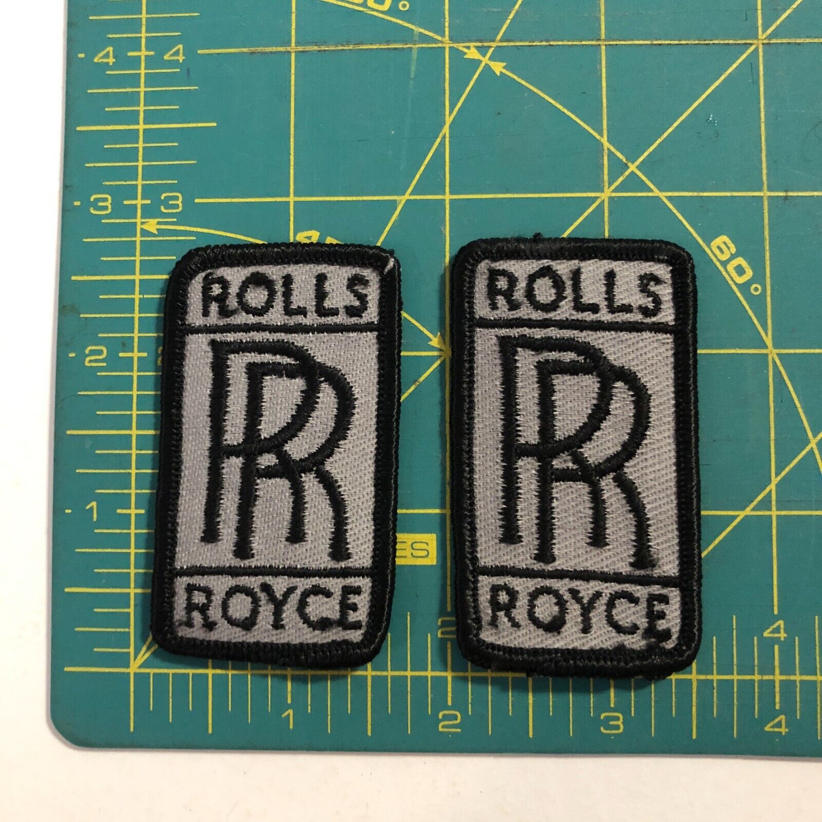 LOT OF 2: Rolls Royce Automobiles RR Emblem Logo Souvenir Embroidered Patch 