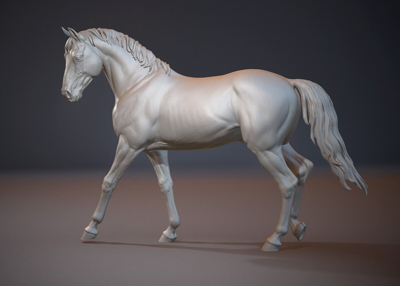 Breyer resin Model Horse Walking Stallion - White Resin Ready To Paint