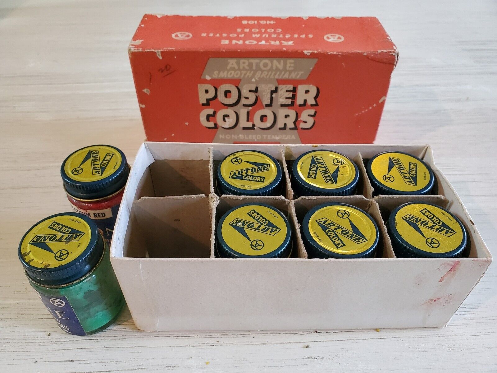 1950s Vintage Artone Poster Paints, Free from Asenic Mid Century Modern Color