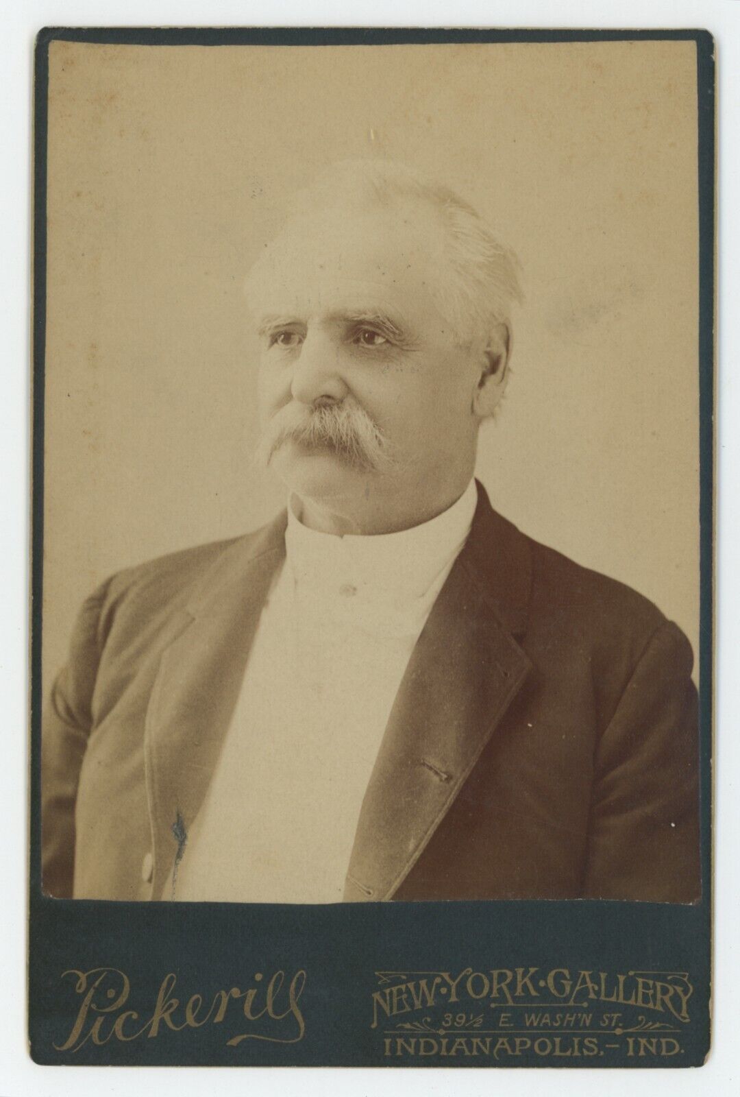 Antique Circa 1880s ID'd Cabinet Card Professor James E. Black Indianapolis, IN