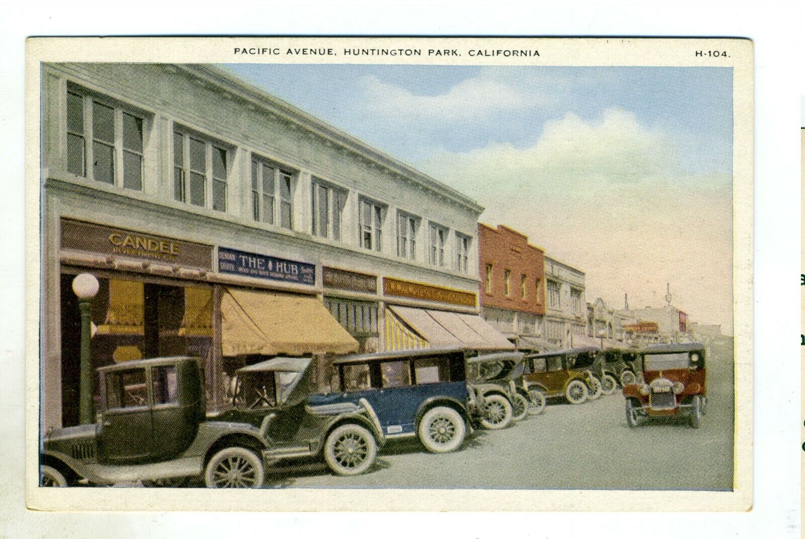 POSTCARD – CALIFORNIA HUNTINGTON PARK – PACIFIC AVENUE CA. 1920S