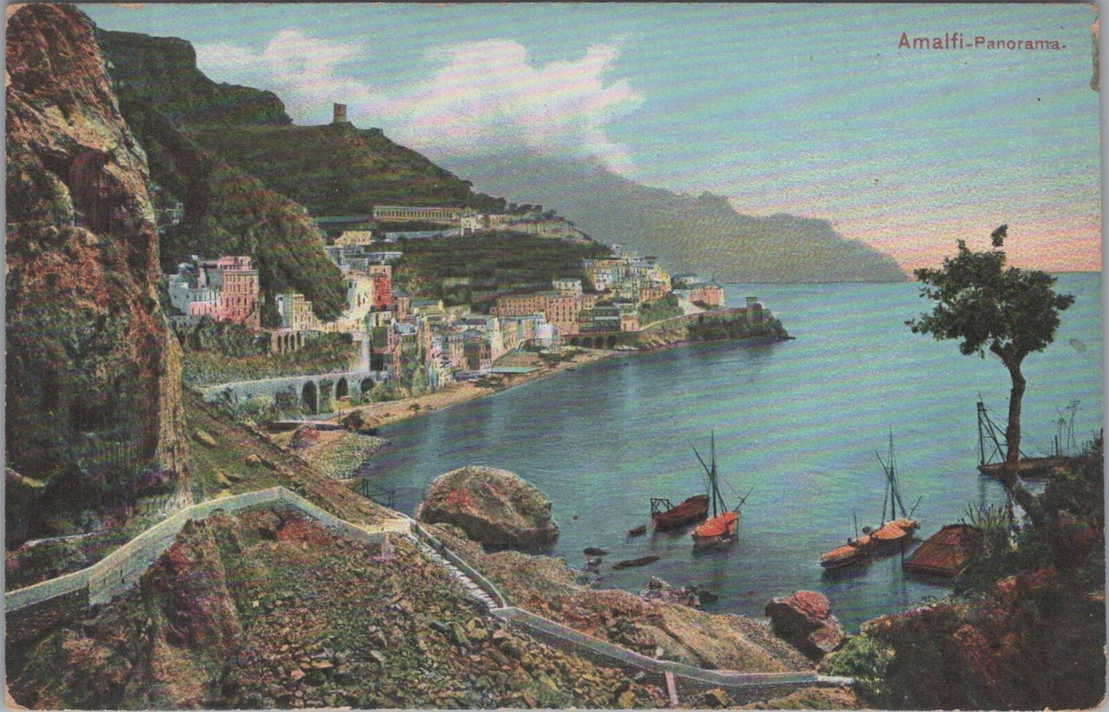 Postcard Panorama Amalfi Italy 
