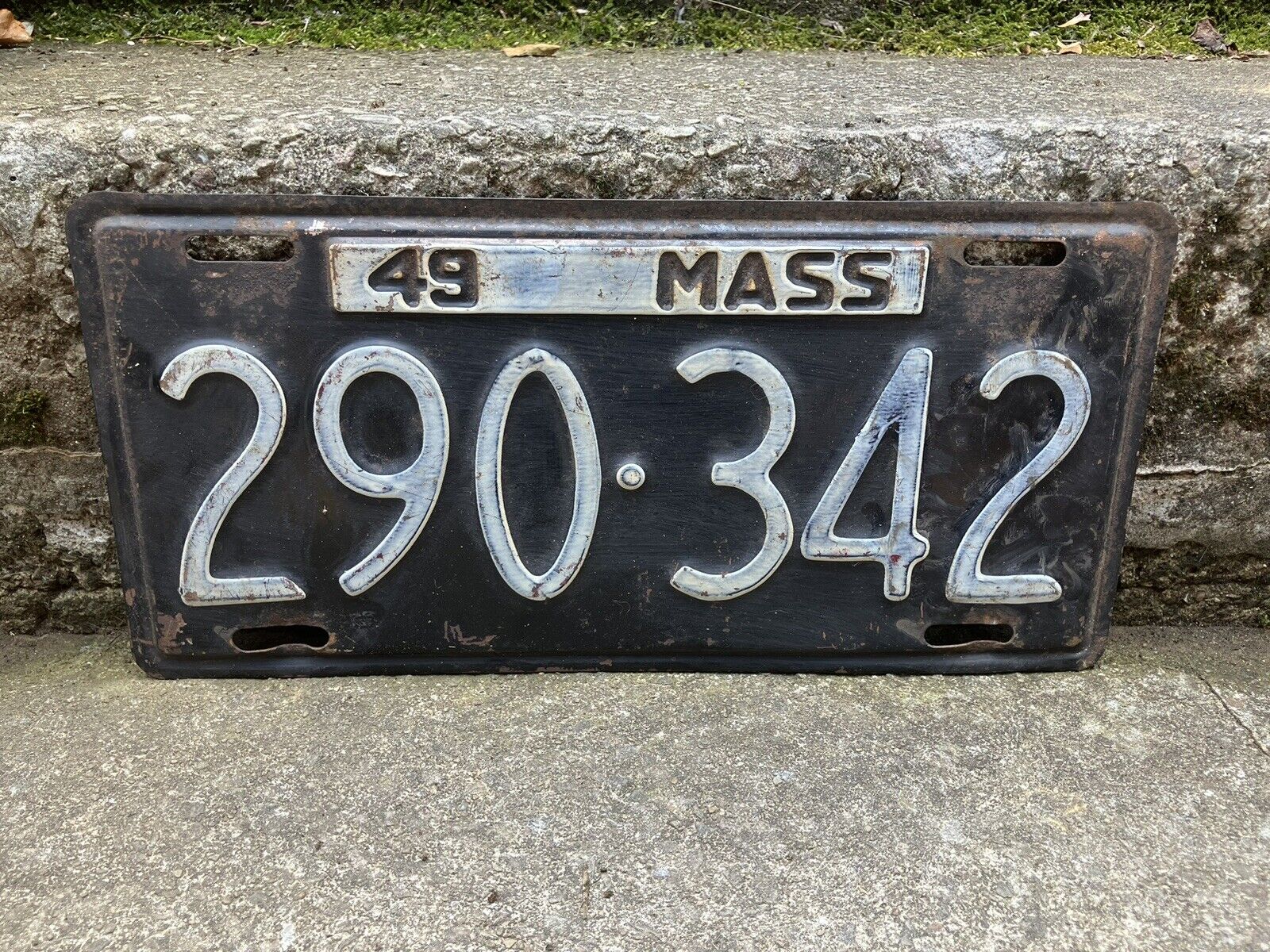 1949 Massachusetts License Plate Vintage Metal License Plate Auto Tag J15