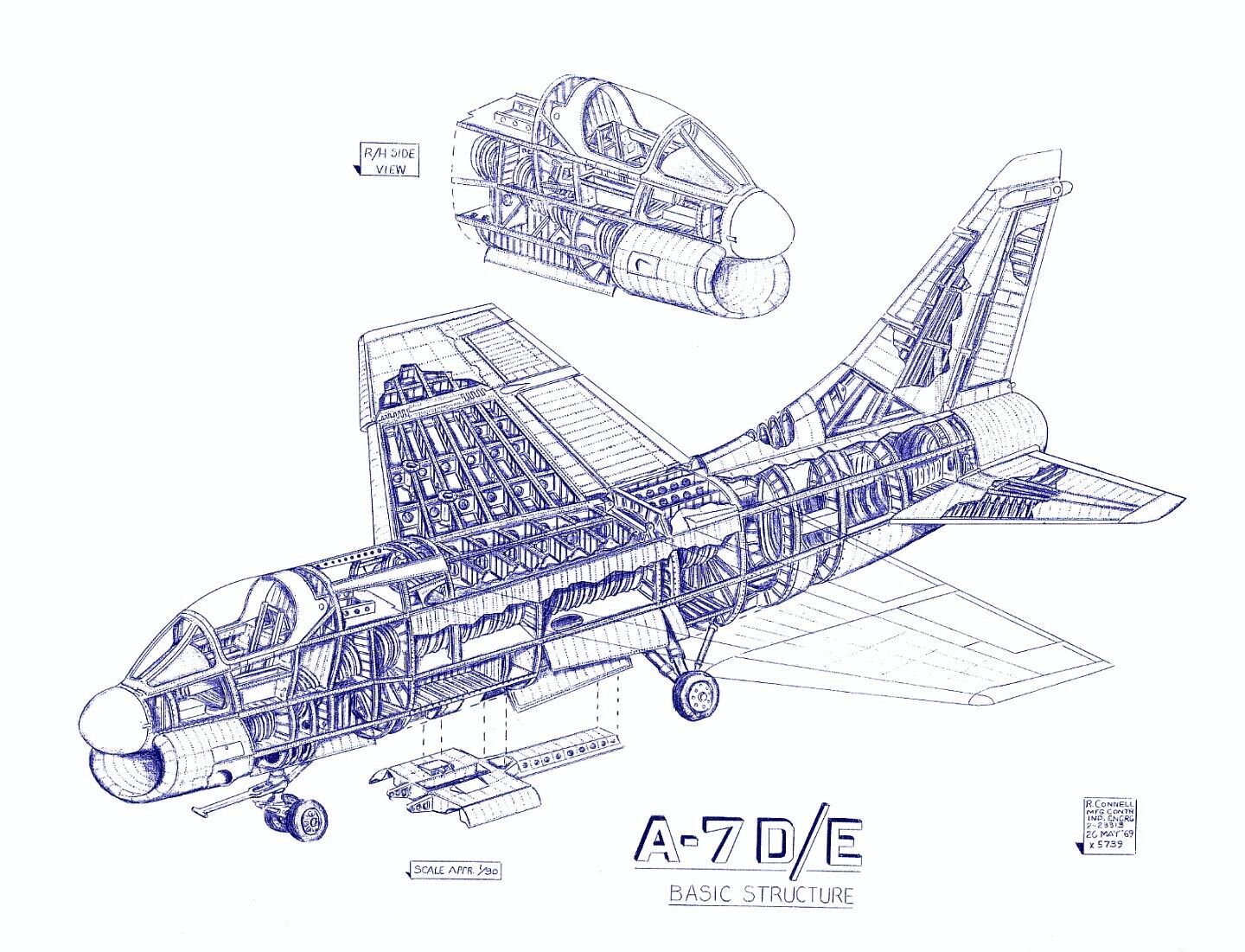 A-7 Corsair II Blueprint Plans LTV rare Jet archive 1960\'s drawings DVD DOWNLOAD