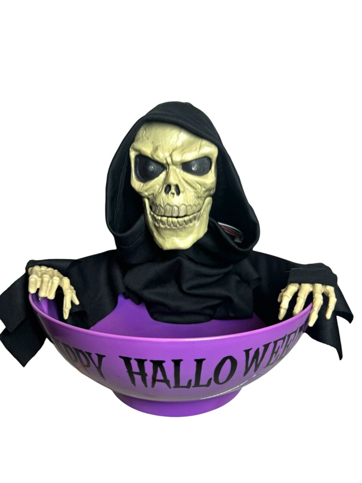 Magic Power 2007 Halloween Animated Skeleton Candy Bowl Jumpscare Light Up Sound