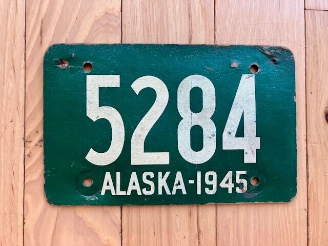 1945 Alaska Fiberboard License Plate