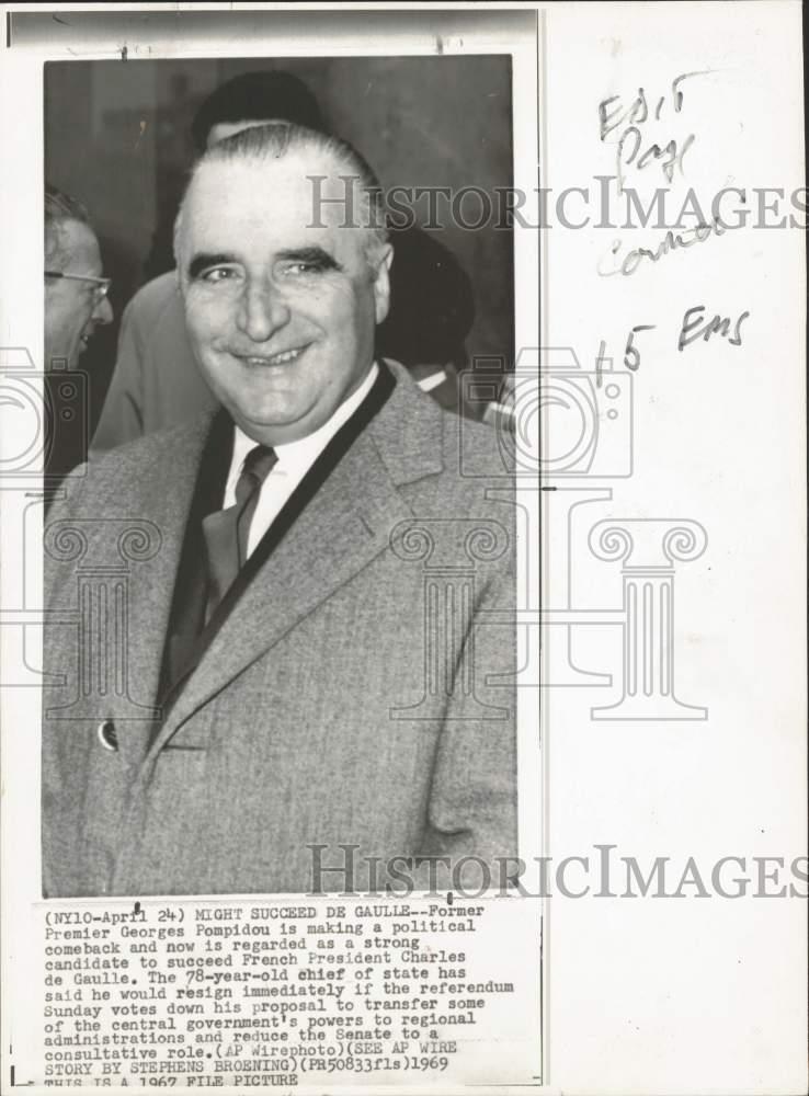 1967 Press Photo Former French Premier Georges Pompidou - nha18897
