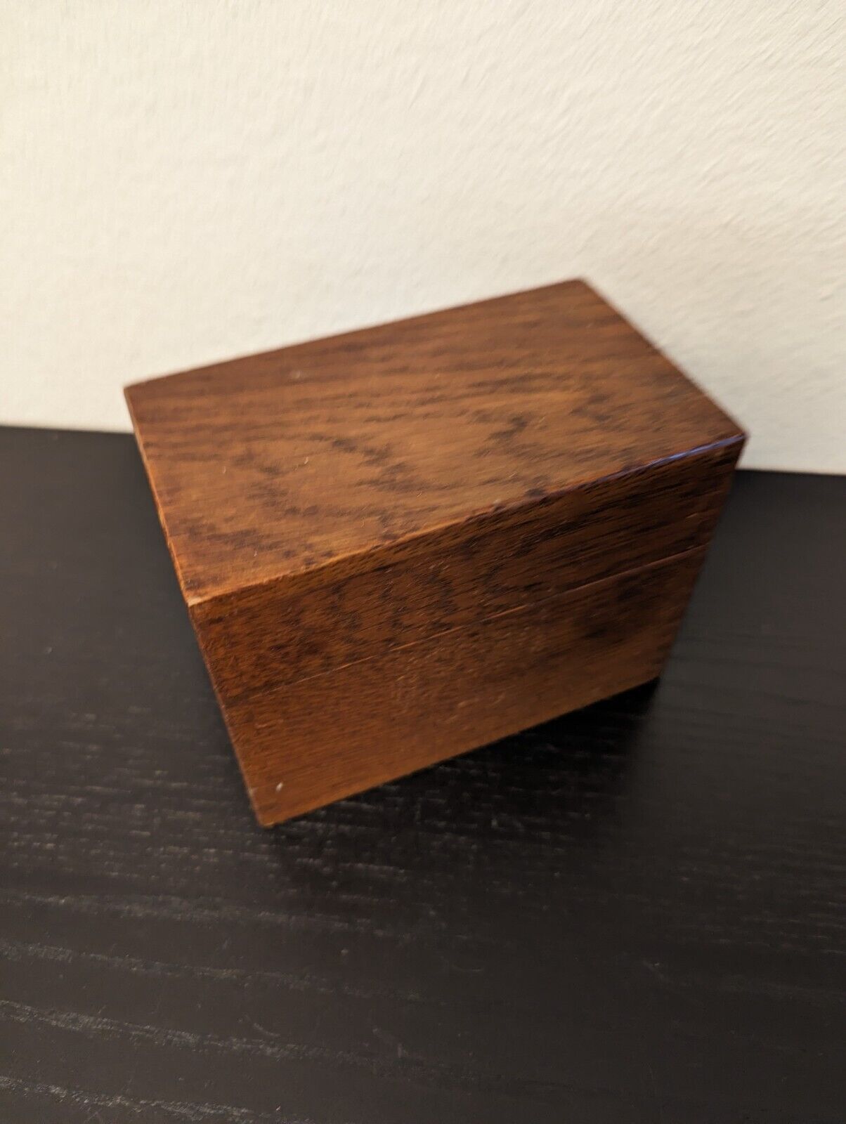 Vtg Wooden Recipe/Storage Hinged Small Box 3.25\