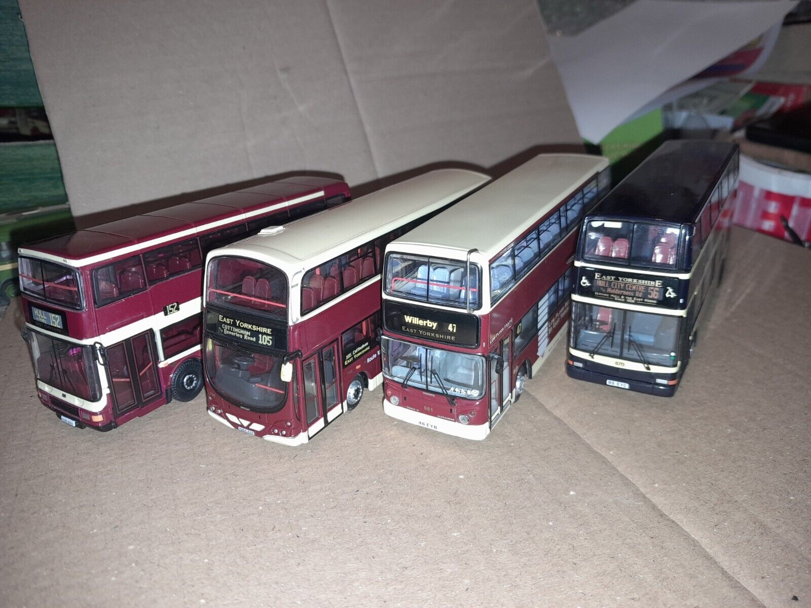 EAST YORKSHIRE MODEL BUS COLLECTION X4 DOUBLE DECKERS