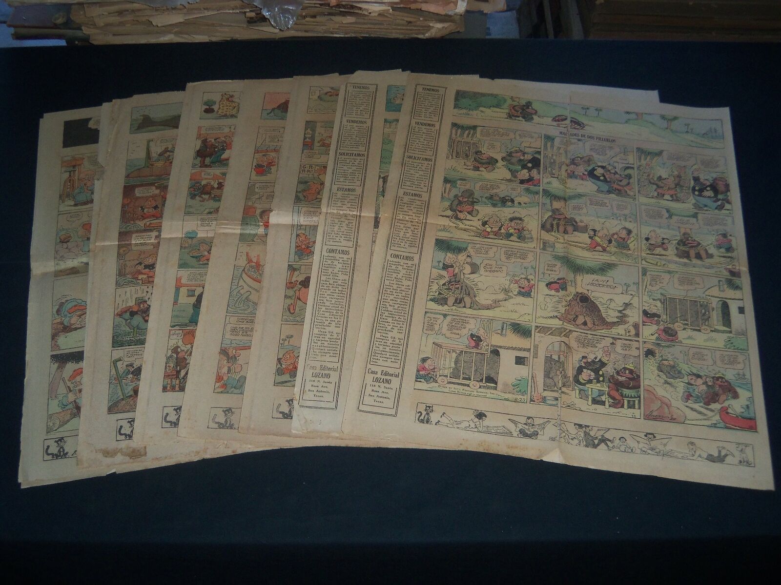 1923-1925 LA PRENSA SPANISH NEWSPAPER LOT OF 8 - COLOR COMICS - NP 2895H