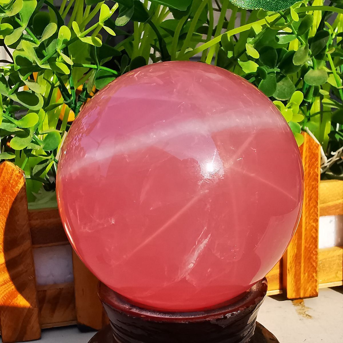 630g Top Natural Hexawn  rose quartz crystal sphere  ball Collectibles 