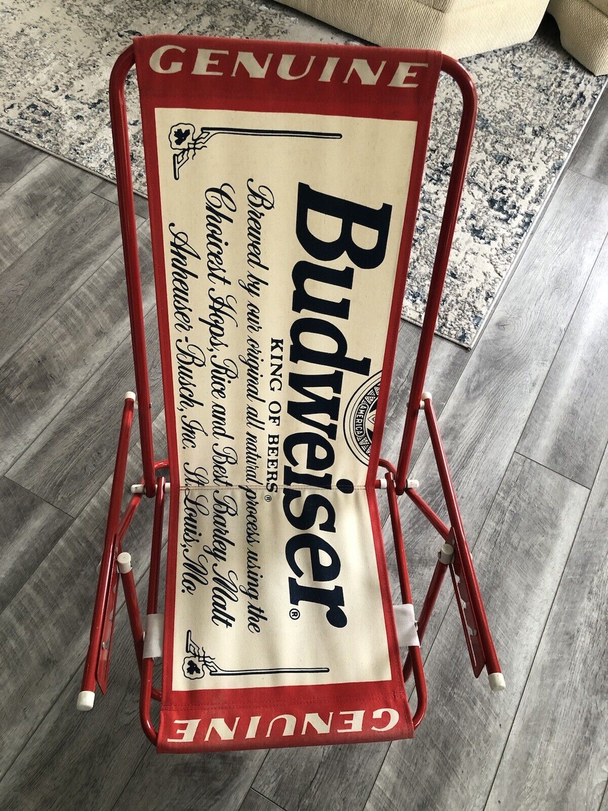 Budweiser Vintage Canvas Beach Pool Chair Genuine Logo