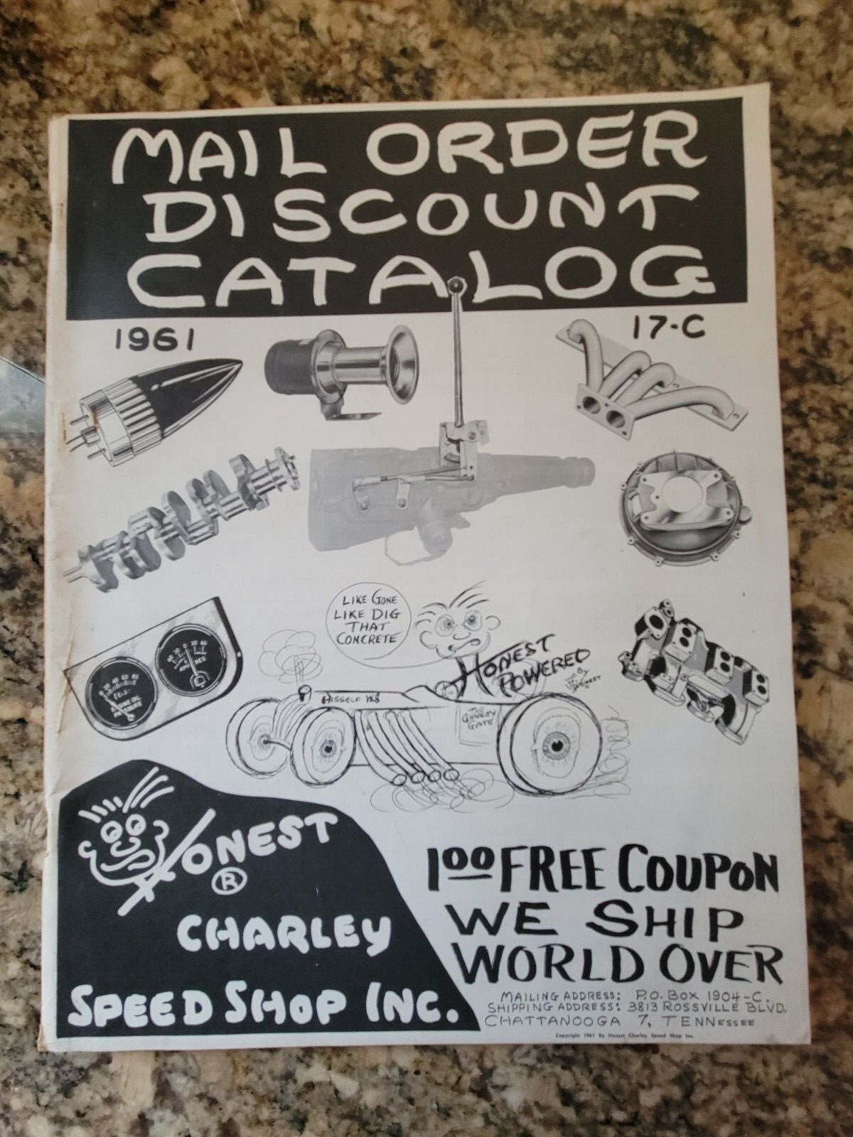 Honest Charley Speed Shop 1961 Auto Parts Mail Order Discount Catalog #17-C RARE