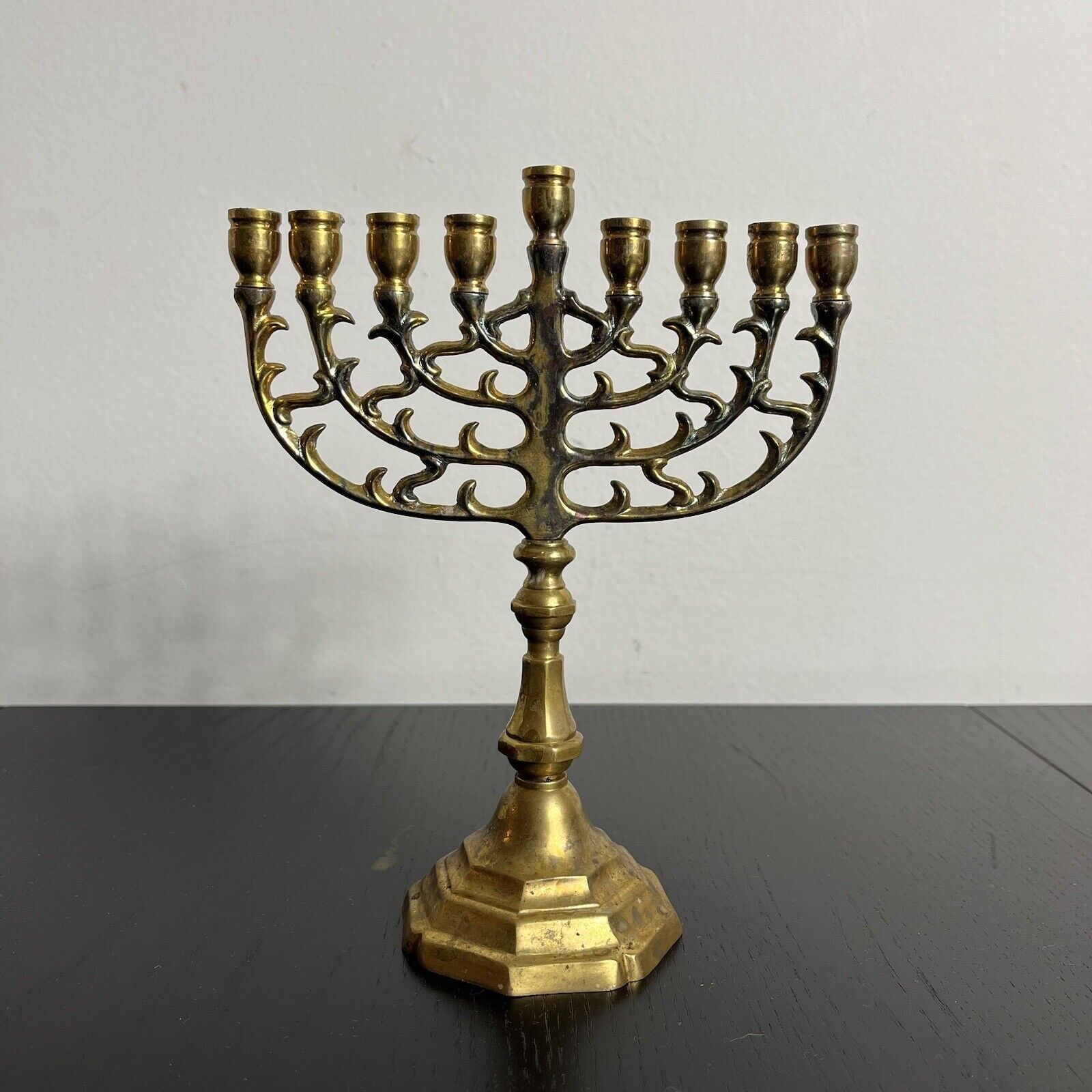 Vintage Brass Hanukkah Menorah Small Size 7 3/4