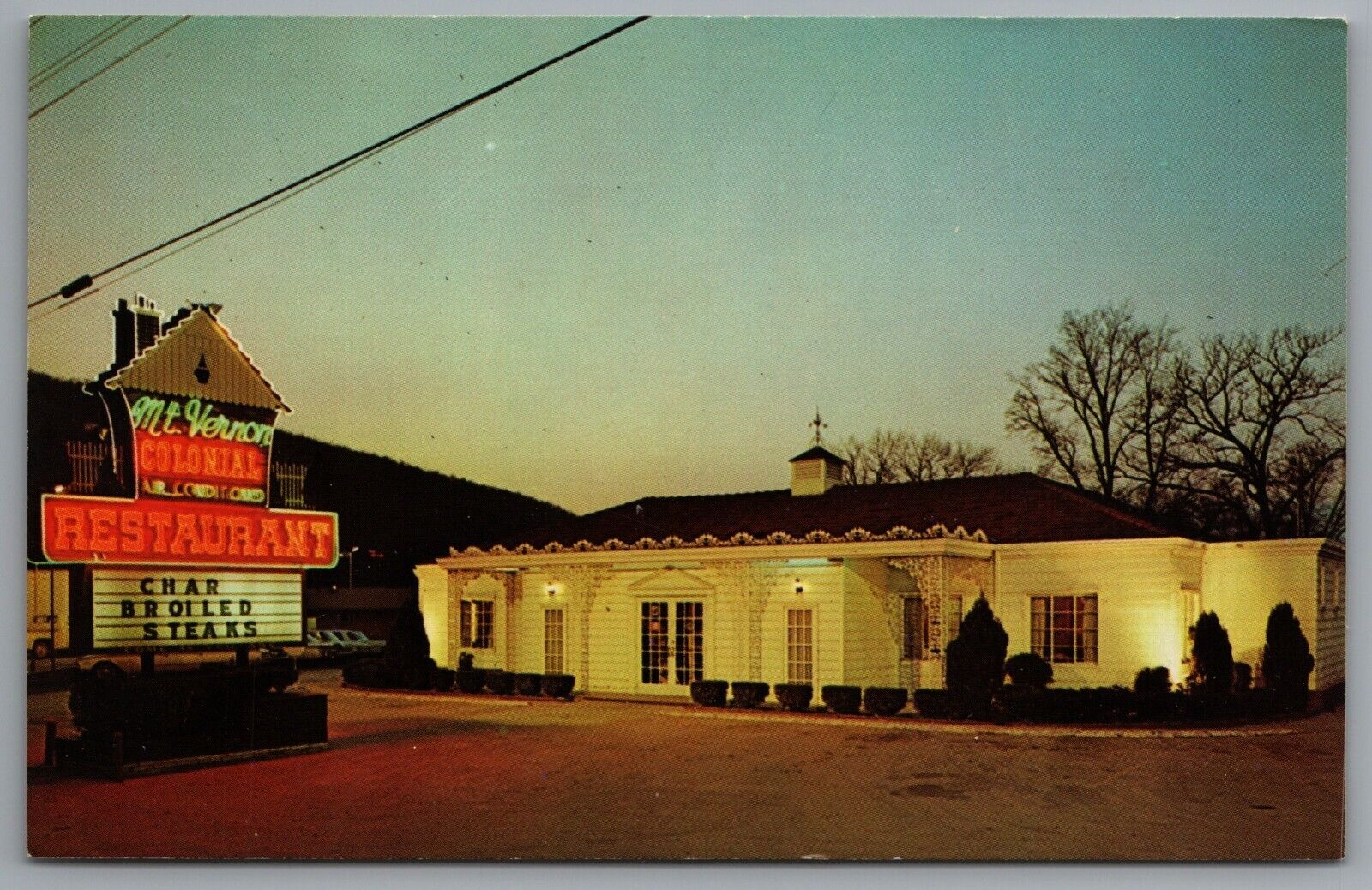 Chattanooga TN Mt. Vernon Colonial Restaurant 3509 S. Broad Street c1962 Defunct