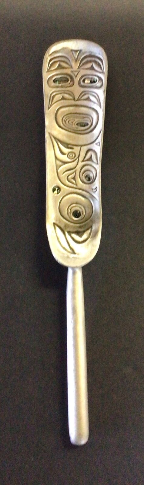 Pewter Raven Soapberry Spoon Designed In Canada By Haida Artist Glen Rabena