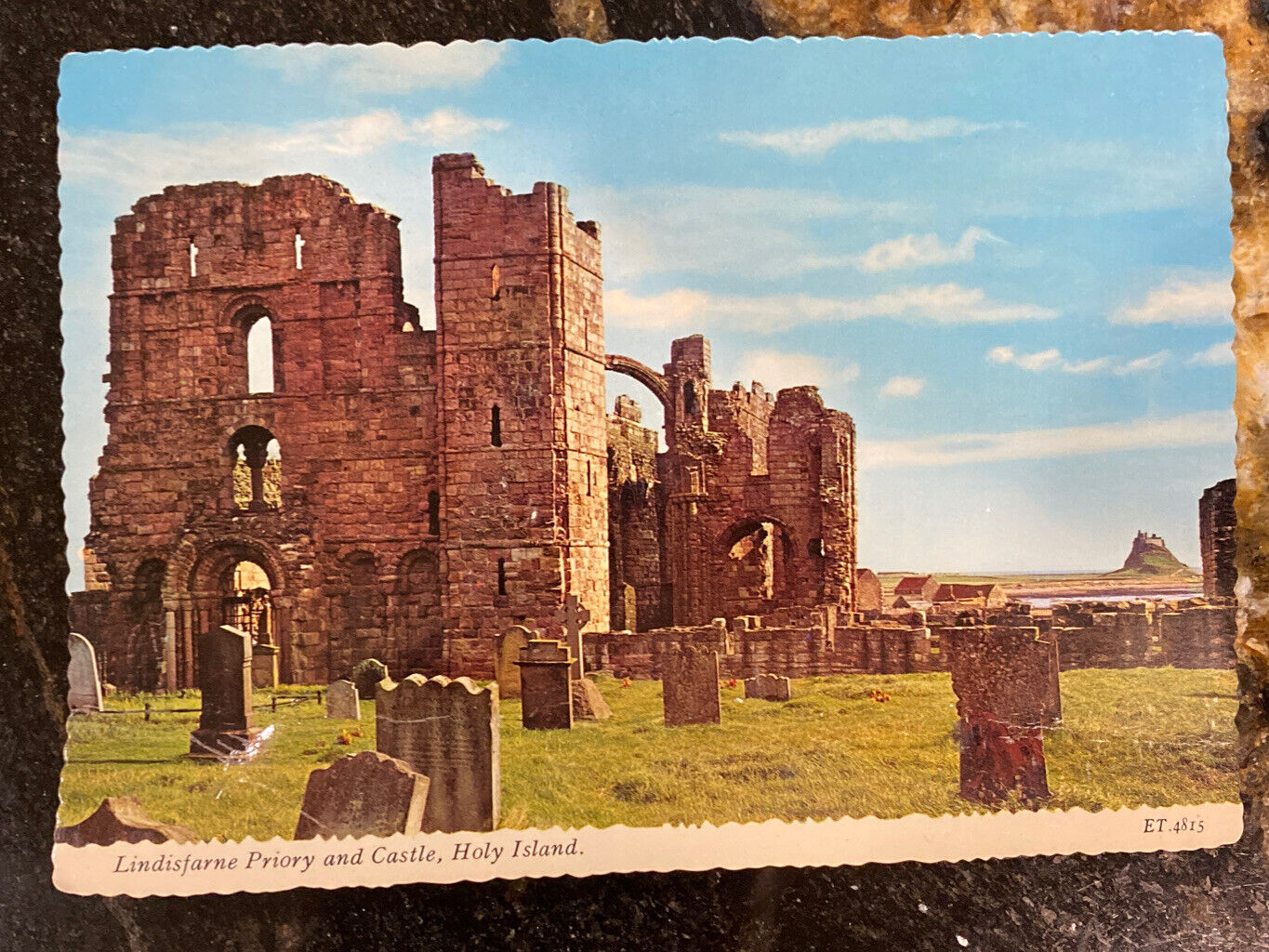 Postcard Lindisfarne Priory & Castle Holy Island Northumberland ENGLAND ET4815