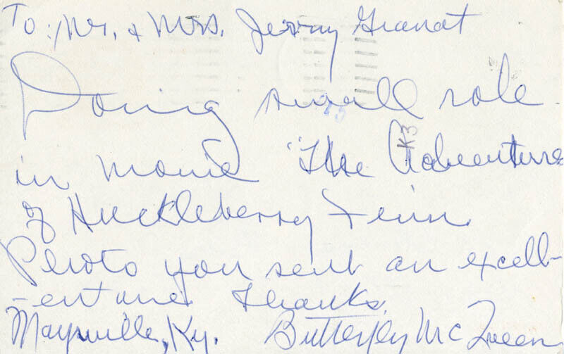 BUTTERFLY McQUEEN - AUTOGRAPH LETTER SIGNED CIRCA 1984