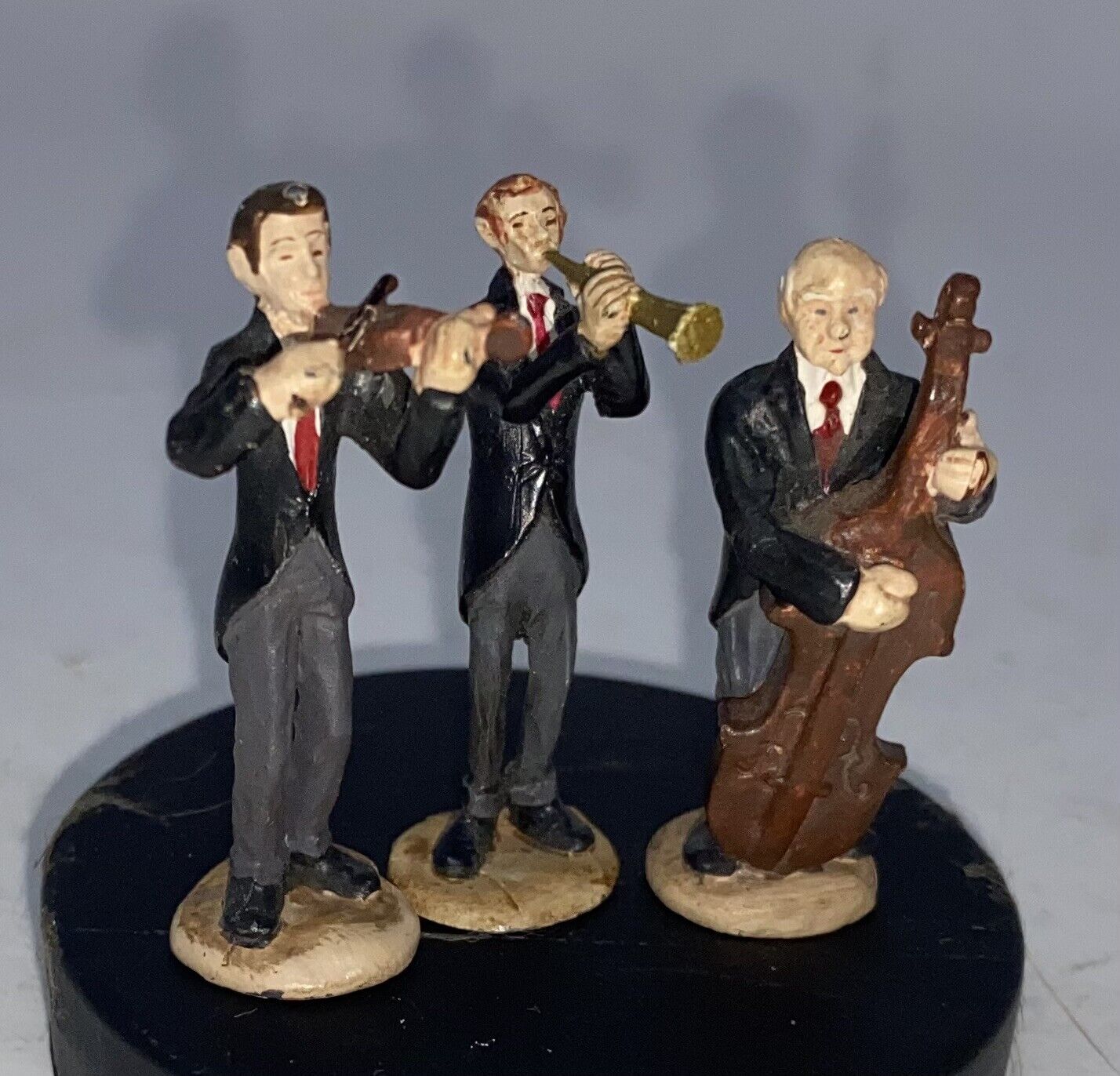 Hawthorne Village Bass Violin Flute Mini Figurines 79742 A B C Set Of 3  Kinkade