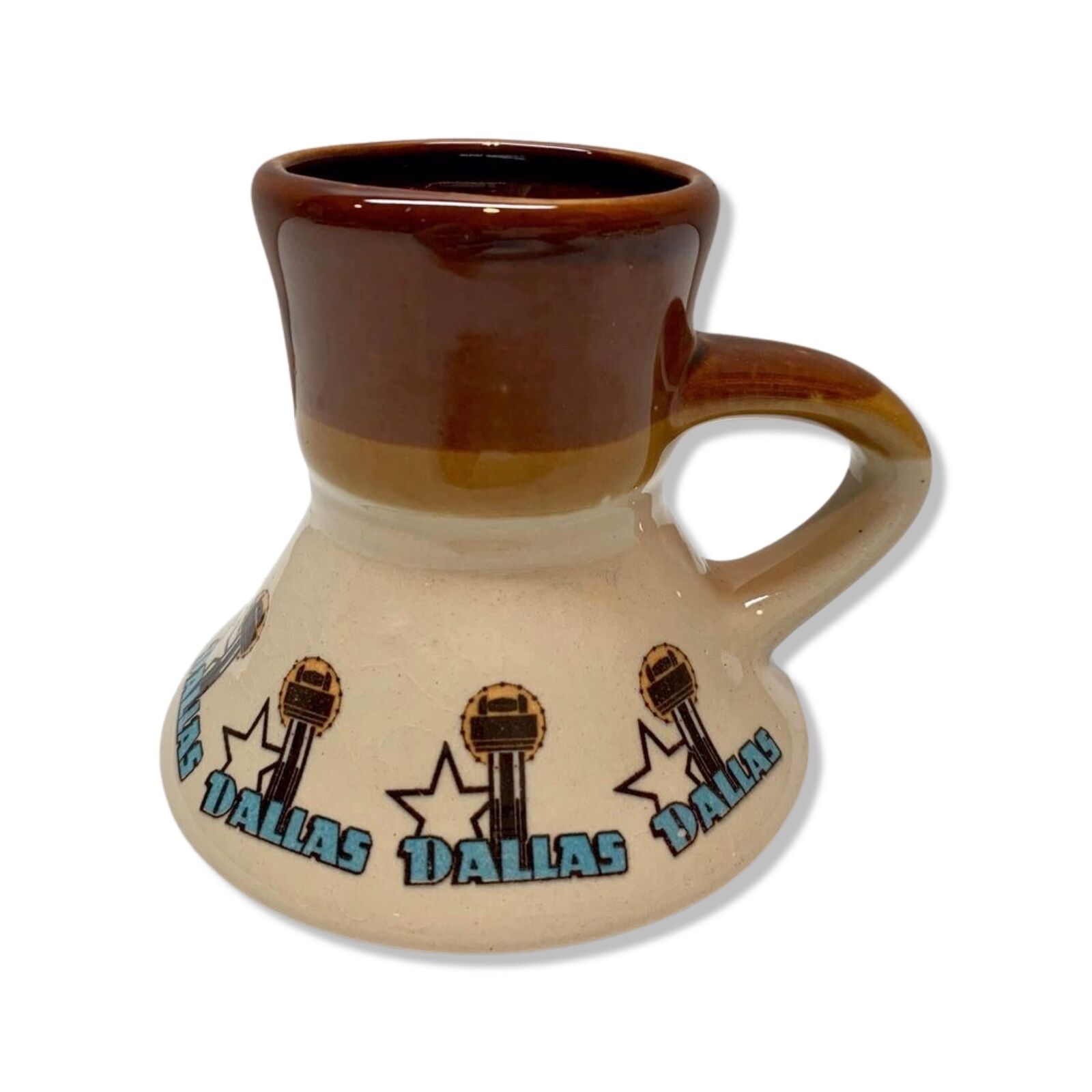 Vintage Dallas Texas Ceramic Travel Mug No Spill