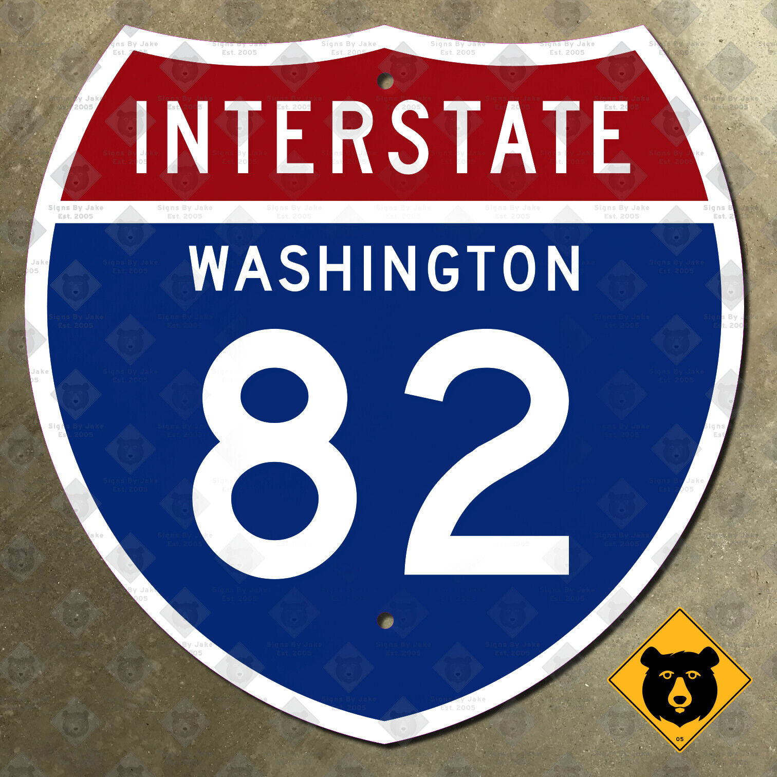 Washington Interstate 82 highway route sign shield 1957 Yakima Kennewick 18x18