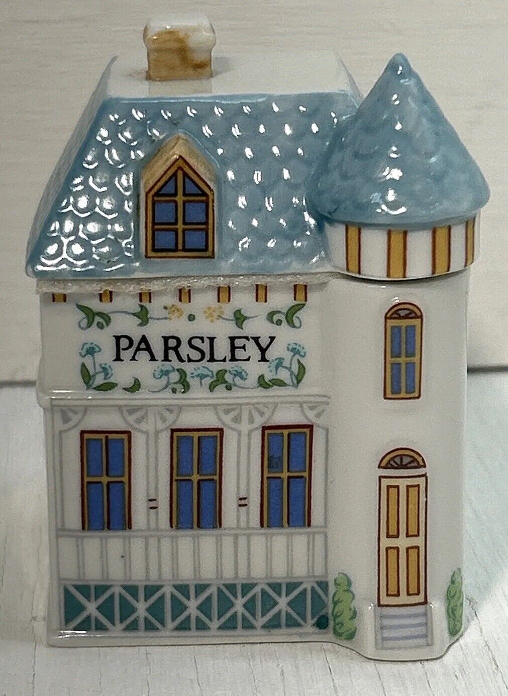 Lenox Spice Village Fine Porcelain 1989 “PARSLEY “Spice Jar House Vintage