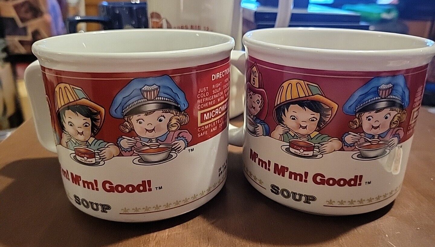 CAMPBELL'S KIDS Soup Mugs WESTWOOD 1997 Set of 2 Coffee Cups SOUP MUGS Vintage