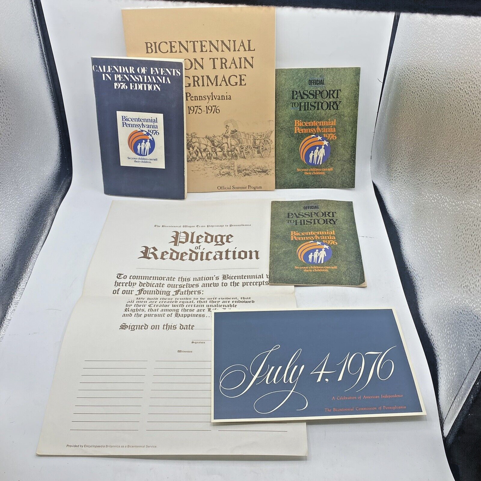 Lot Of Bicentennial 1976Wagon Train Pilgrimage Pledge Of Rededication Passport O