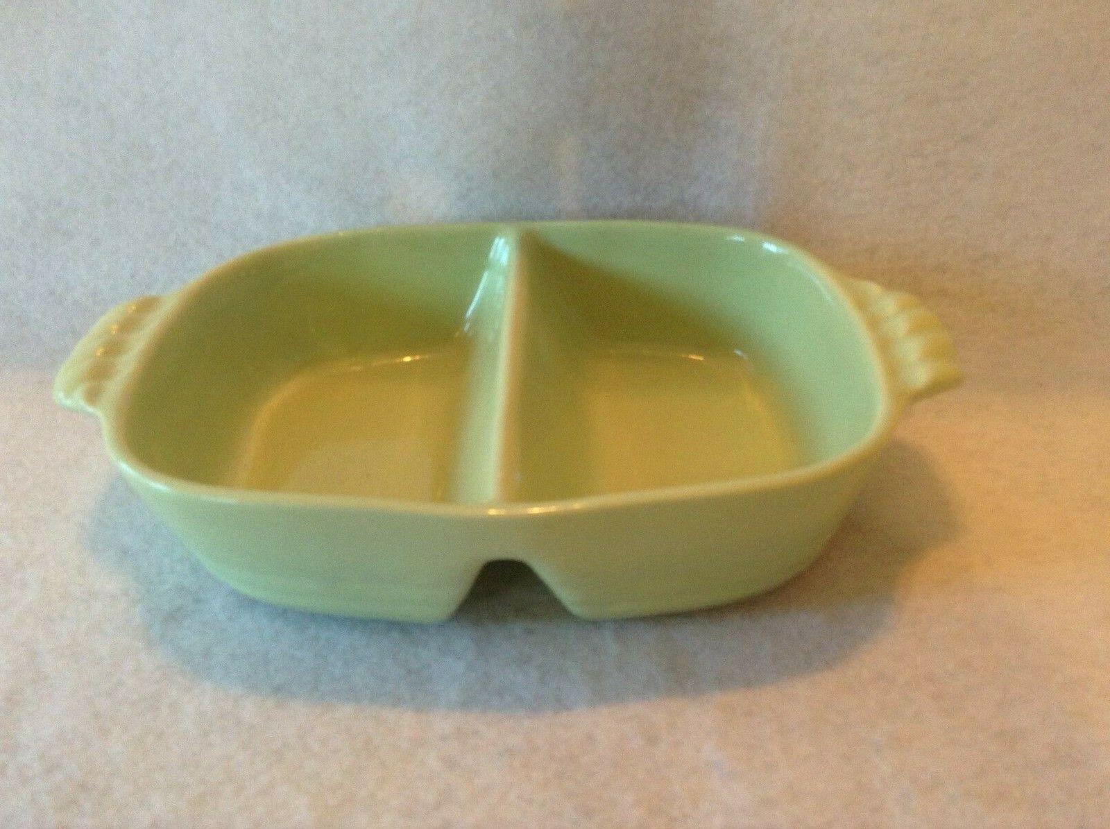 R.R.P Vintage  Divided Green Serving Dish (#232) MCM Collectible Serveware