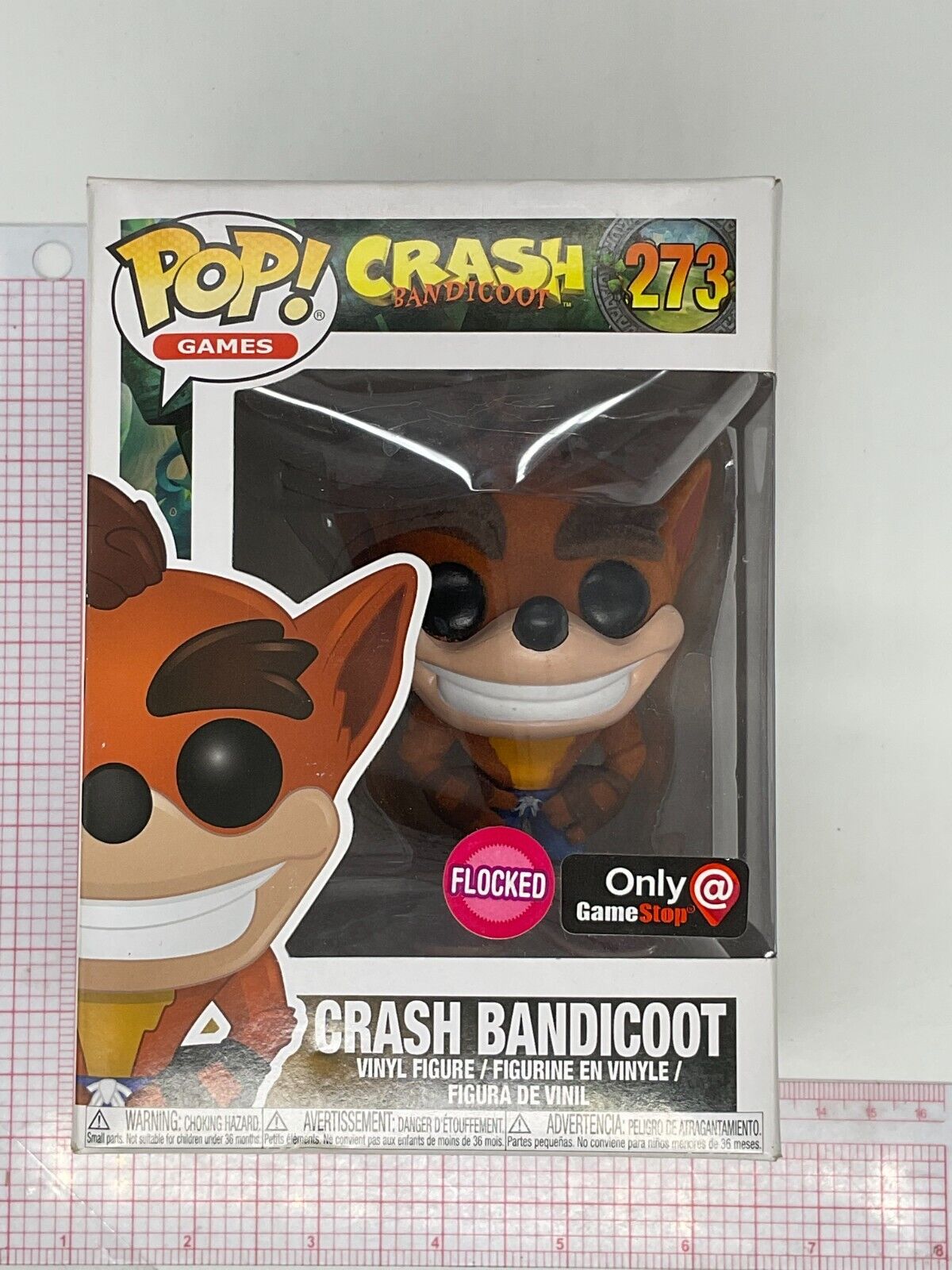 Funko Pop Crash Bandicoot Flocked GameStop Exclusive #273 Figure SEE PICS H02