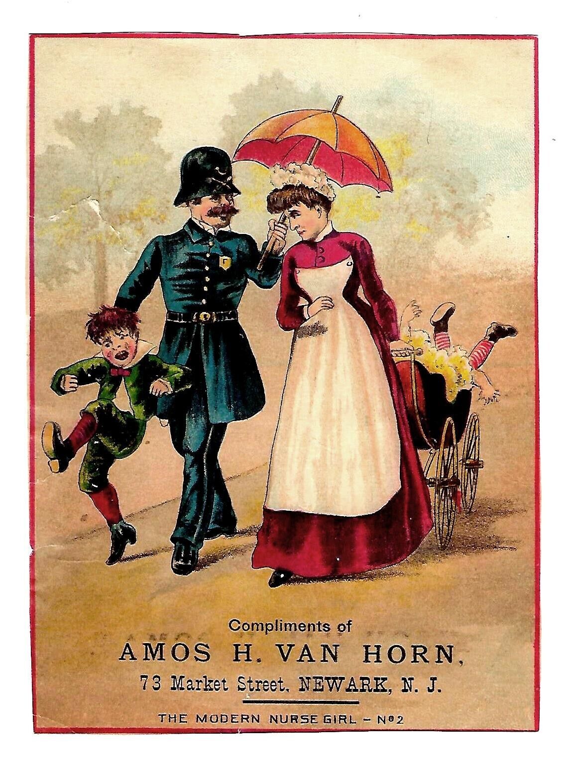 c1890 Trade Card Amos H. Van Horn, Carpet & Furniture, \