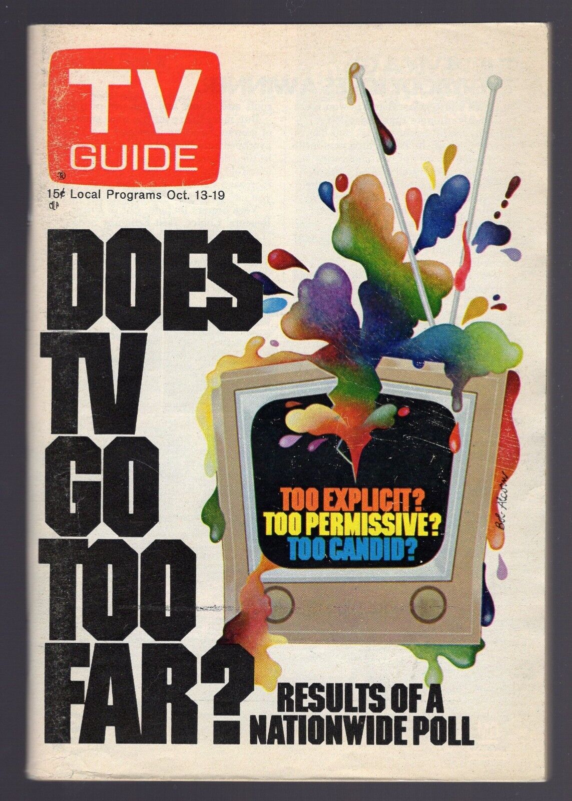 1973 BEAUTIFUL NEVADA EDITION TV GUIDE DOES TV GO TOO FAR SALLY FIELD & CHILDREN