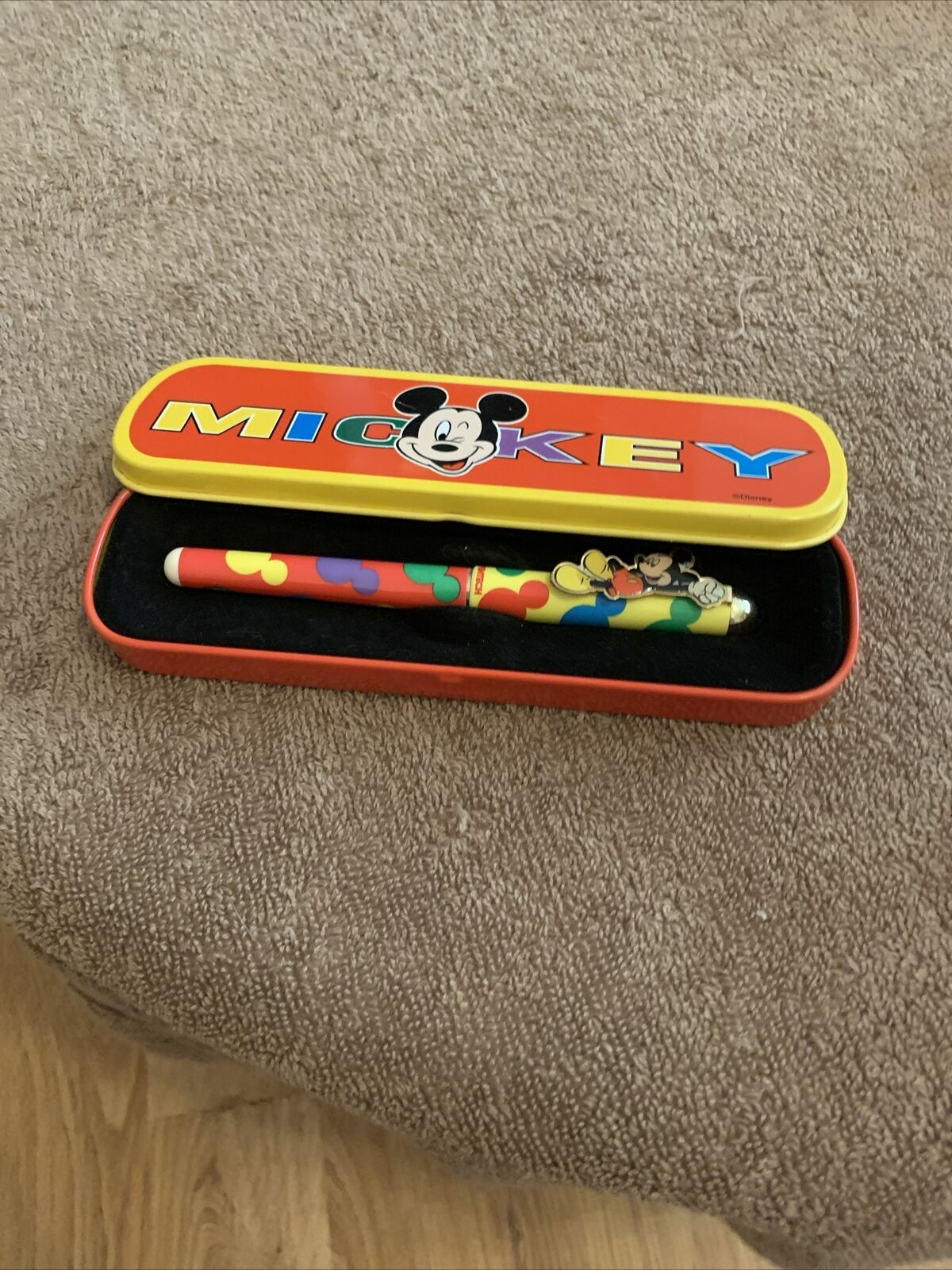 Vintage 1995 Mickey Mouse Unlimited Ceramick Roller Ball Point Pen & Case 