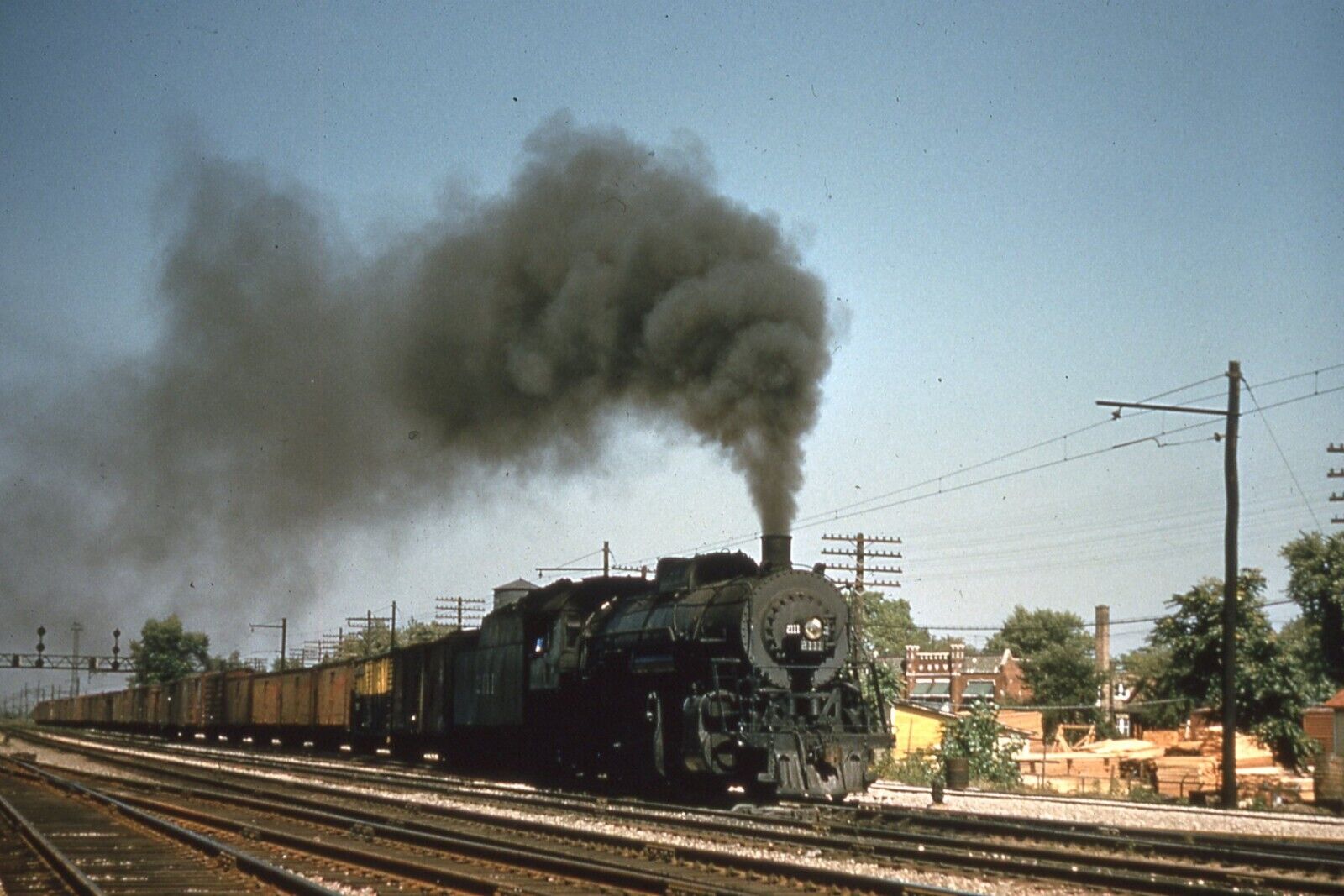 Set of 60 Illinois Central steam slides.   (See detailed description below)