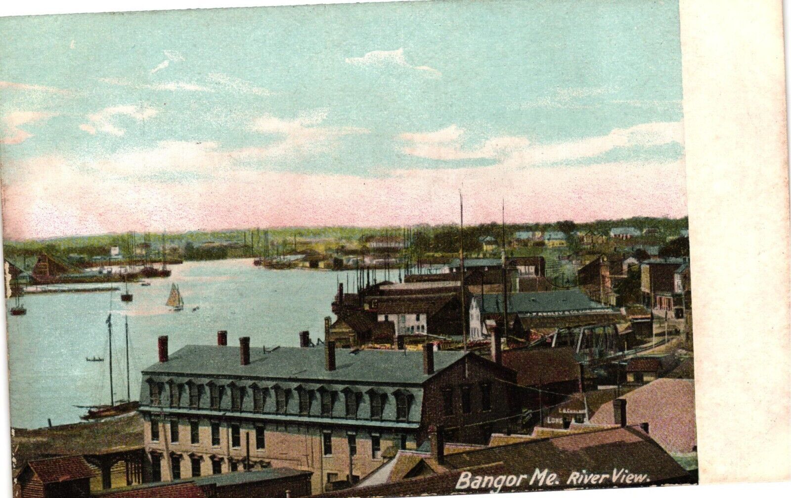 River View Bangor Maine Vintage Postcard Undivided Un-Posted 1901-1907 Era