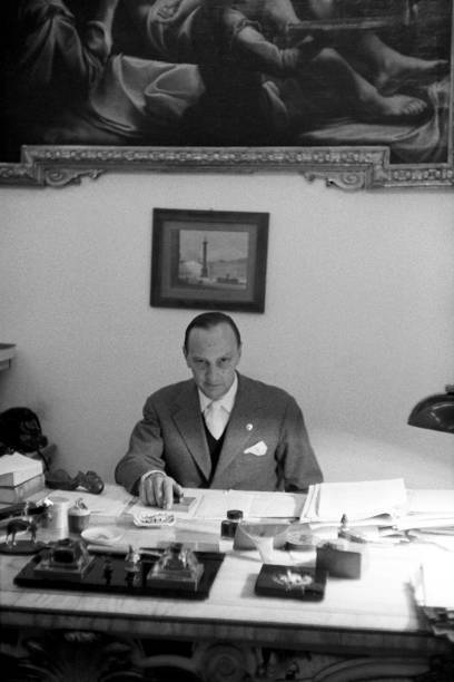 Italian senator founder director daily newspaper Il Tempo Renato A- Old Photo