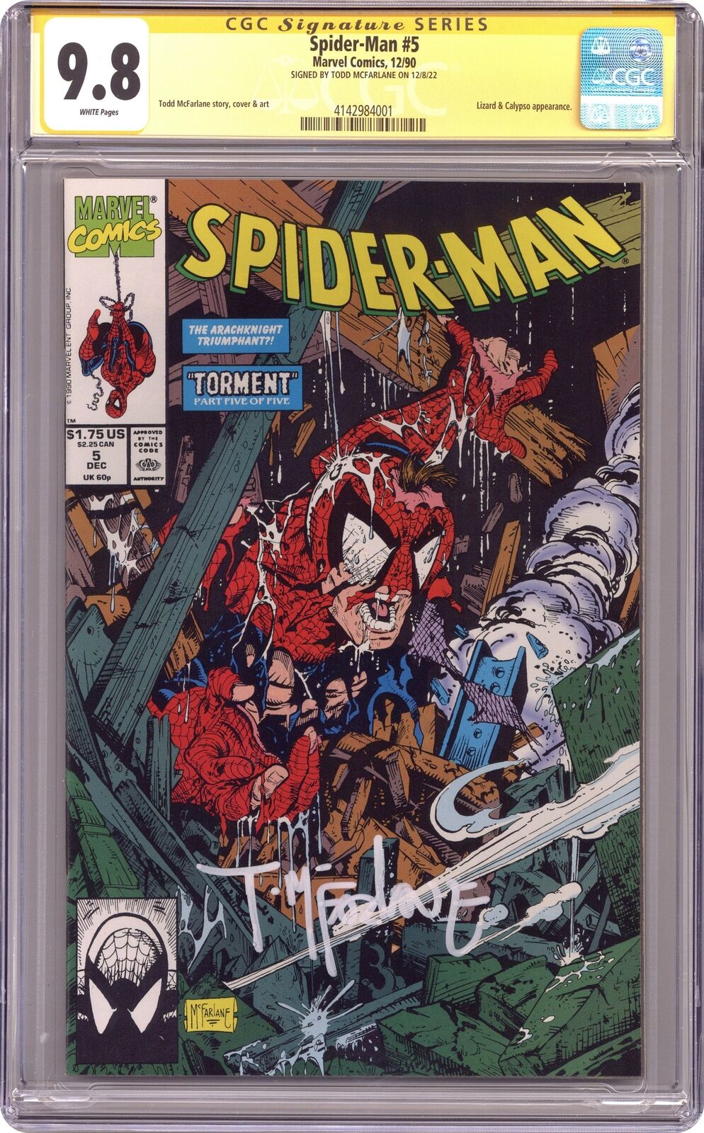 Spider-Man #5D CGC 9.8 SS McFarlane 1990 4142984001