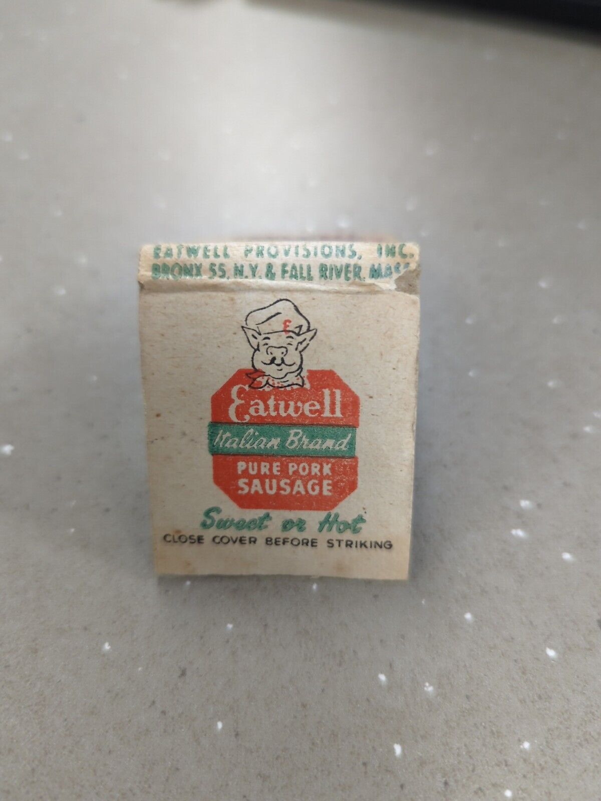 Eatwell Provisions Bronx NY New York Pure Pork Sausage Vintage Matchbook