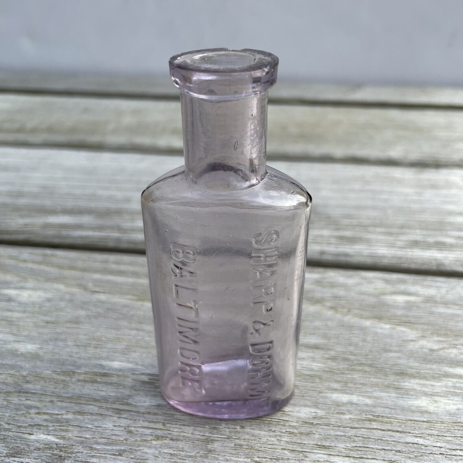 Rare Sharp & Dohme Baltimore MD Maryland Bottle 1900s Amethyst Vintage Medicine