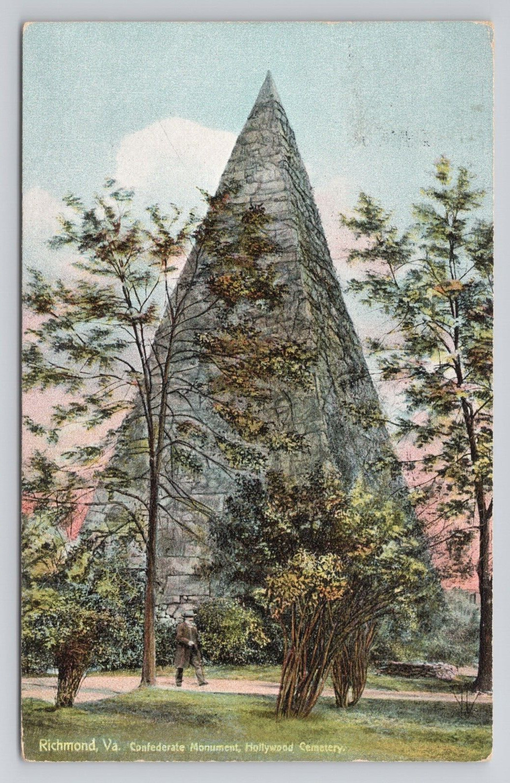 Confederate Monument Hollywood Cemetery Virginia 1909 Antique Postcard