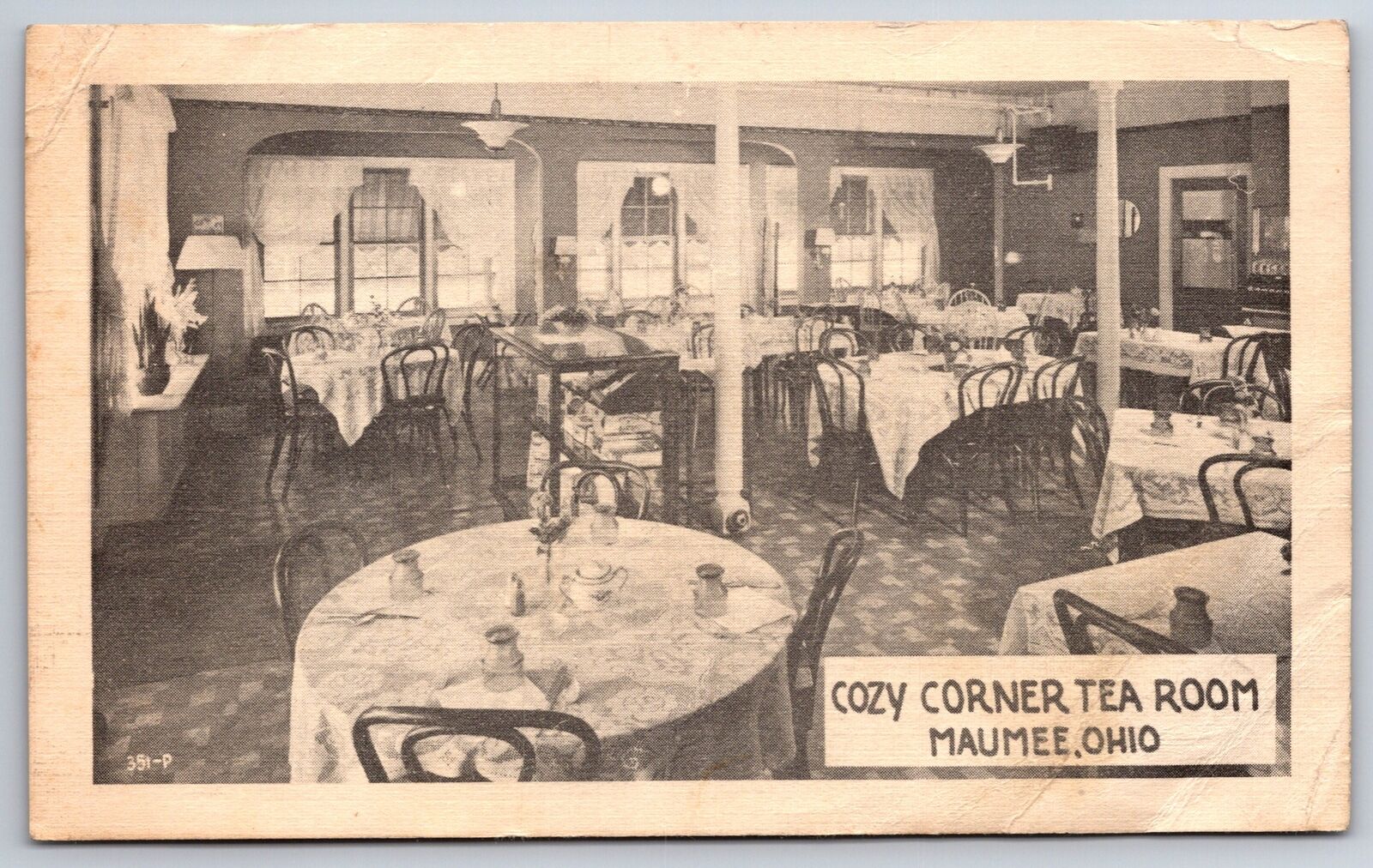 Maumee Ohio~Restaurant Interior~Cozy Corner Tea Room~c1920s-40s