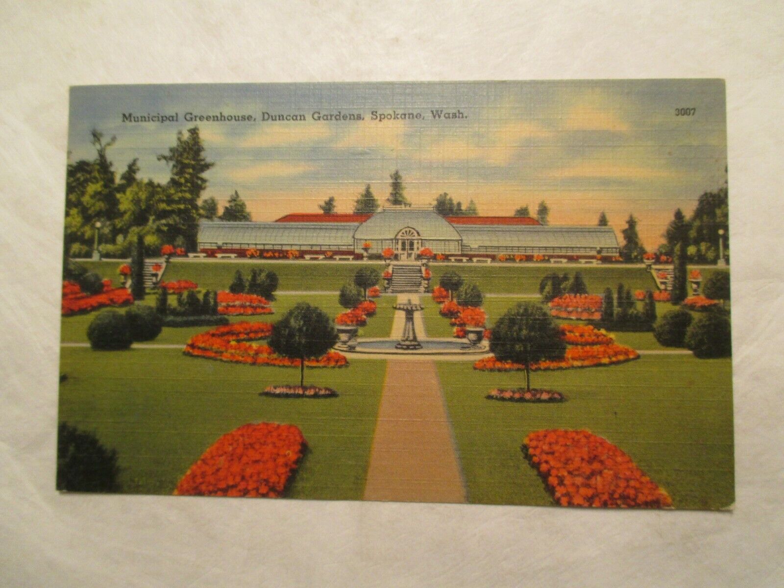 Washington Postcard Municipal Greenhouse Duncan Gardens Spokane WA WN