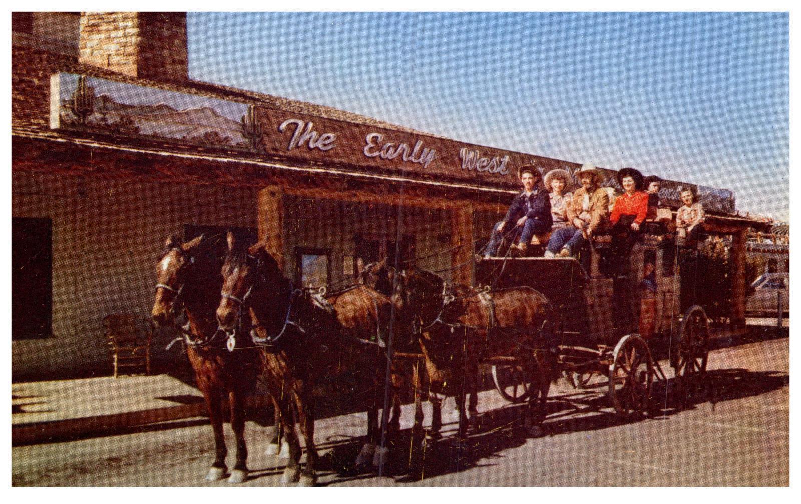 Hotel Last Frontier Stage Coach Ride Vintage Postcard RPPS Kodachrome Las Vegas