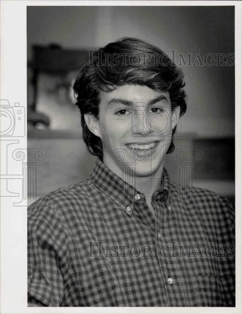 1989 Press Photo Deerfield Academy Student John Fichthorn of Darien, Connecticut