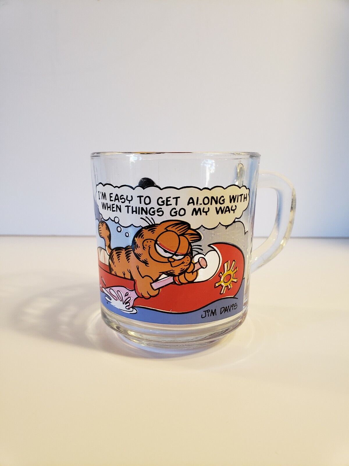 Vintage 1978 McDonald\'s Garfield Glass by Anchor Hocking 